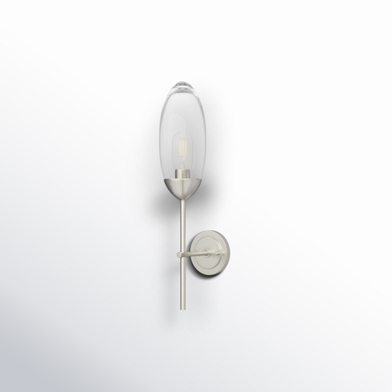 Applique murale en fer 1 lumière Blakeley, Nickel brossé