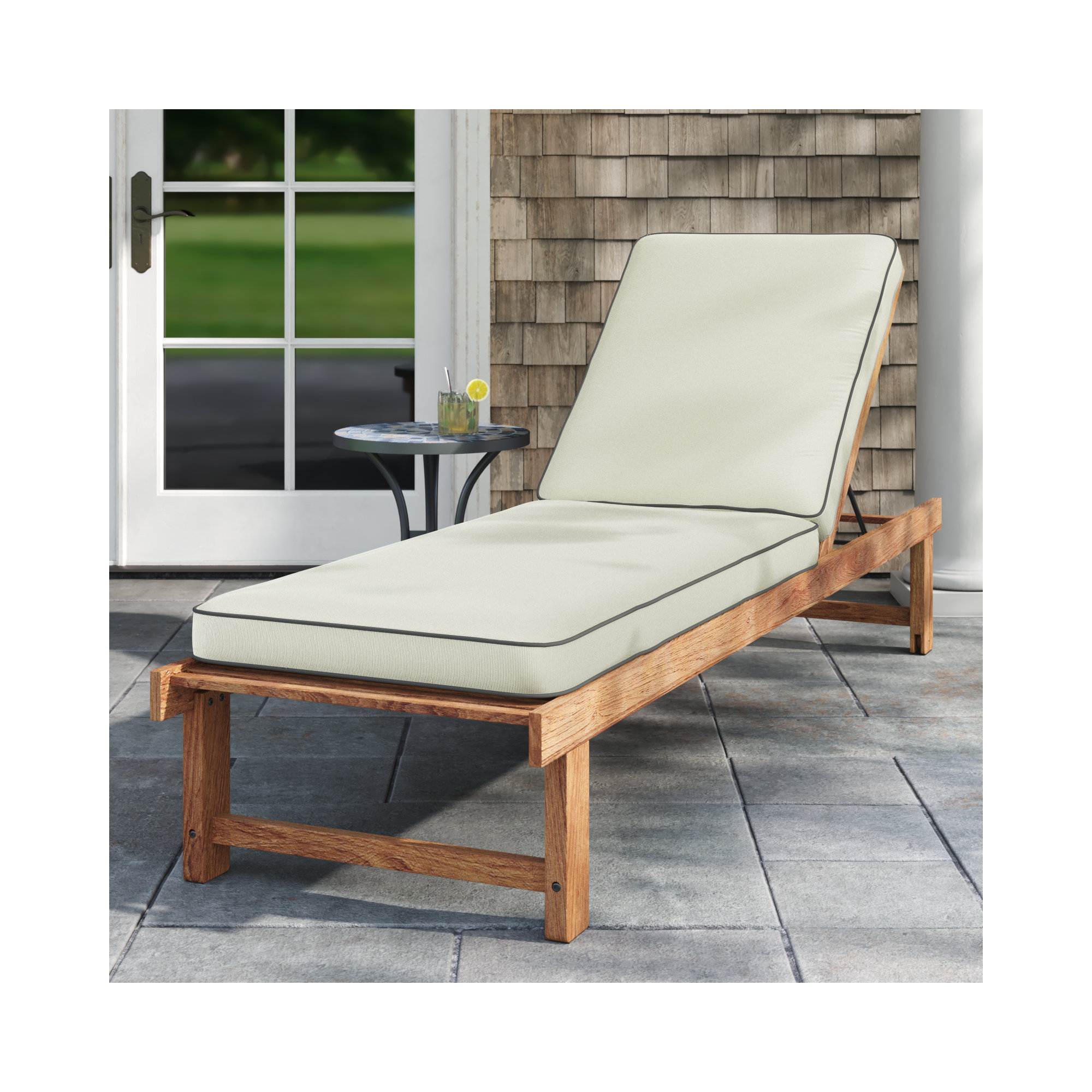 Sunbrella Outdoor Chaise Lounge, Canvas Henna Sunbrella® Canvas, 3" H x 25" W x 79" D