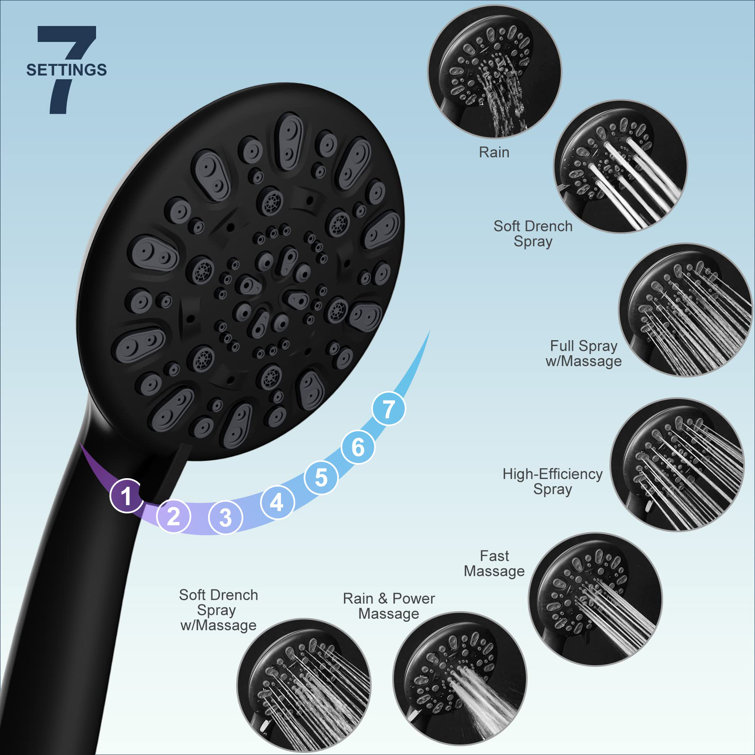 All Metal Shower Head,10'' High Pressure Rain Shower Head Handheld Combo