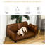 Grand et moyen pour animal de compagnie, cuir PU pliable, brun, offre une expérience relaxante et confortable pour lit de chien, cuir brun pour les races, repos