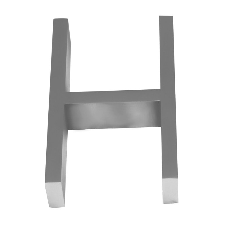 5" Floating Mount House Letter, E, Satin Stainless Steel