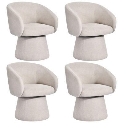 Stoehrs 24.8" Wide Modern Cream Fabric Dining Chair