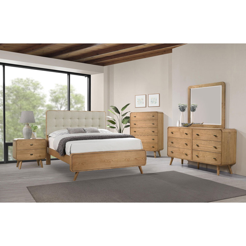 Commode de chambre à 6 tiroirs Winston Light Ash, Frêne clair