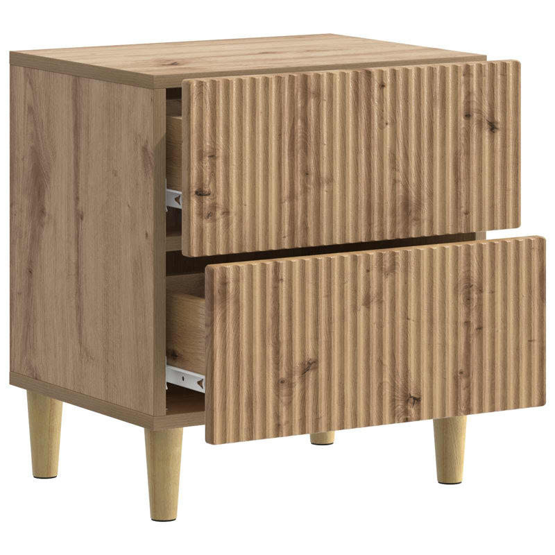 43cm W Manufactured Wood Bedside Table, Artisan Oak