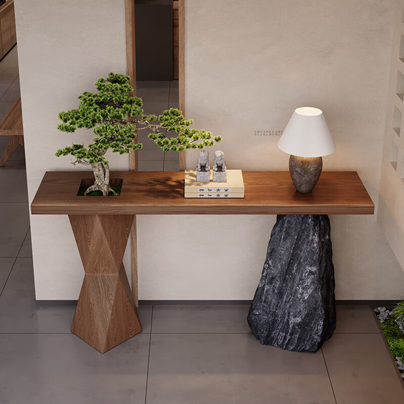 Nouvelle console en bois massif de style chinois., H 31,5 po x l 62,9 po x P 13,7 po