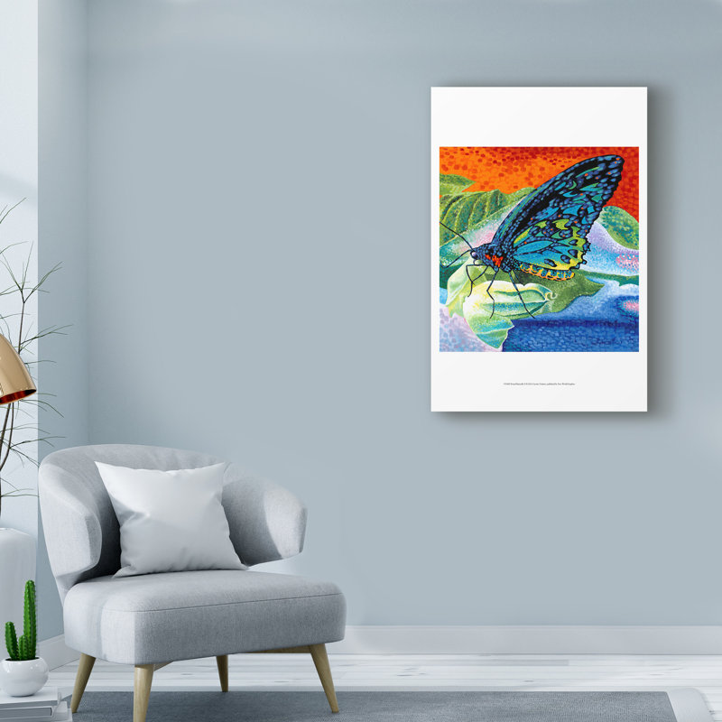 « apprête papillon ii », art sur toile, H 19 po x l 12 po x P 2 po