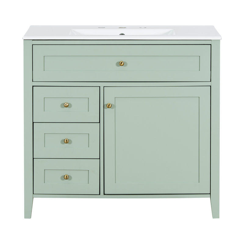Meuble-lavabo 36 po avec lavabo, Vert