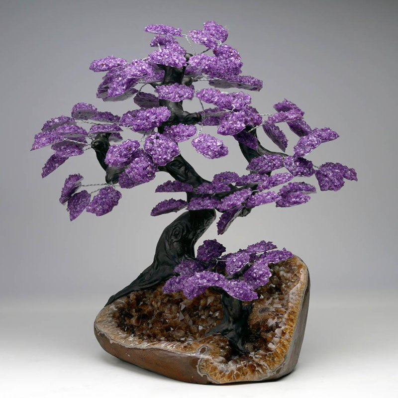 Grand arbre à améthyste avec base de citrine / 20,2 lb