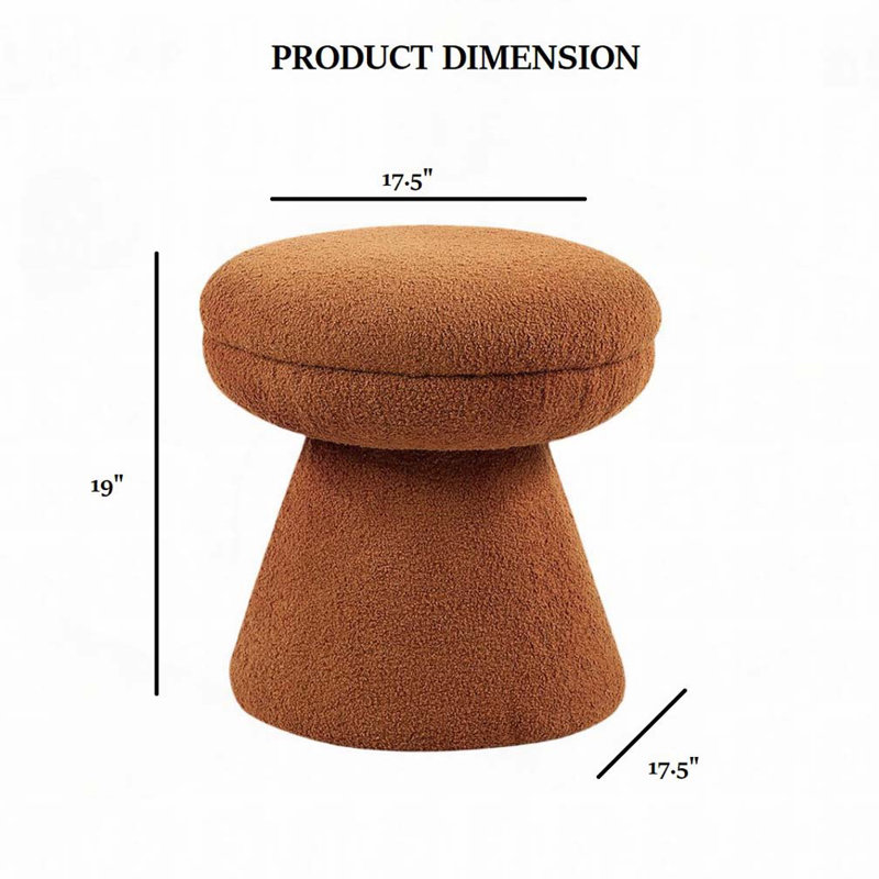 Tabouret d'appoint rond à piédestal en tissu