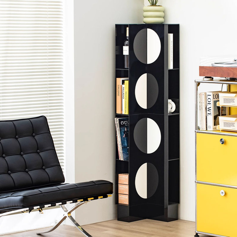 Armoire d'angle en acrylique noir et blanc