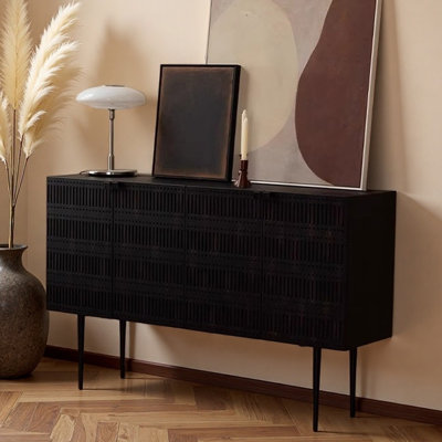 Mid-Century Modern Black Entryway Cabinet
