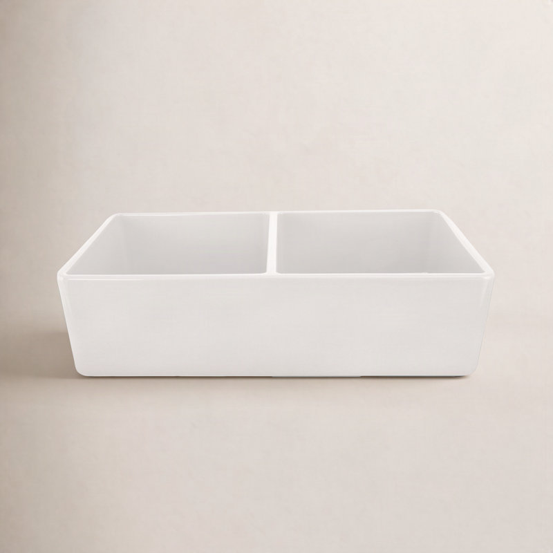 Cape 33.25'' L Double Basin Kitchen Sink, White
