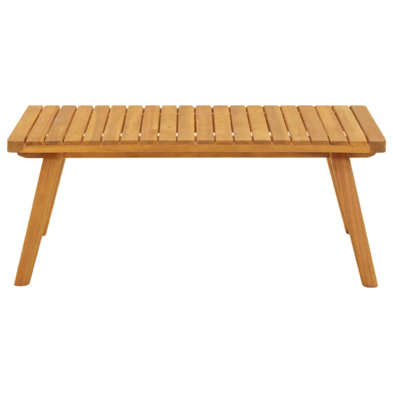 Table basse d'extérieur, 35 pouces, bois d'acacia massif brun, plateau à lattes