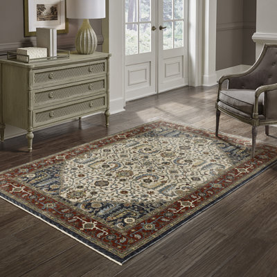 Tapis ivoire / rouge Hovis