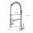 Pull Down In Commercial Kitchen Faucet - Brushed Nickel Modern Hot And Cold Single Handle Sink With For