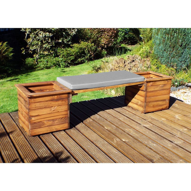 Farrar Solid Wood Redwood Outdoor Bench, Grey