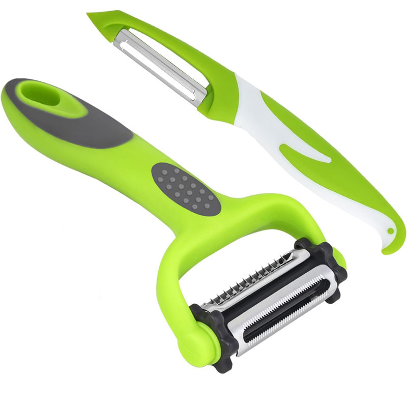 Ensemble 2 pièces pour éplucheur - éplucheur en Y 4-en-1 et éplucheur en forme de I pour légumes, fruits et coupes en julienne