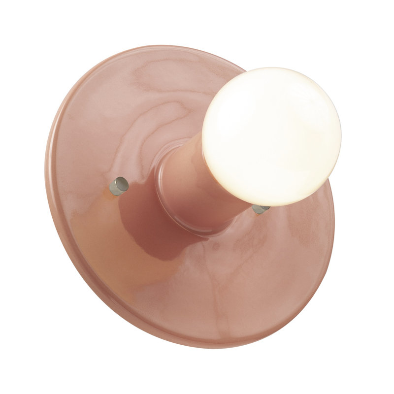 1 - Light Flush Mounted Sconce, Gloss Blush