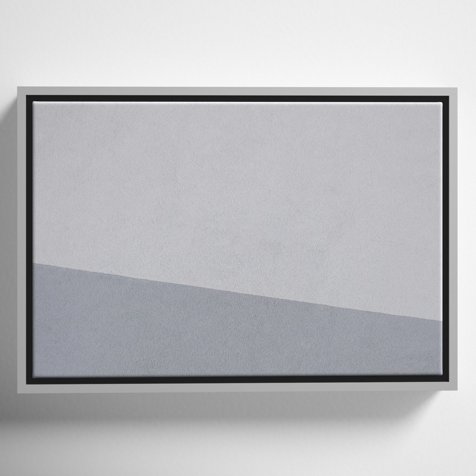 Dominic "Abstract Blues" Print, Silver Framed Canvas, 13.5" H x 19.5" W x 2" D