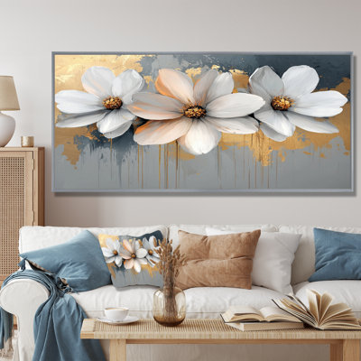Golden Chrysanthemums Pure Form II - Chrysanthemums, art mural