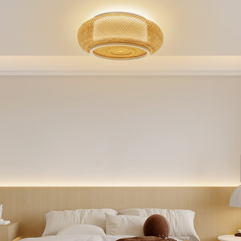 Bamboo Flush Mount Ceiling Light Fixture