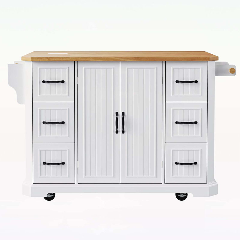 Versatile Kitchen Island with Abundant Storage and Stylish Design for Culinary Delights, White