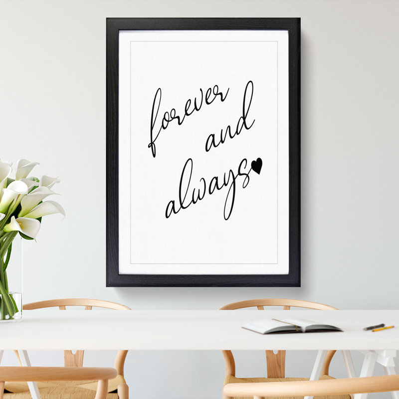 Forever and Always - Picture Frame Typography, Black, 36cm H x 27cm W x 2cm D
