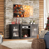 Rotonia Retro TV Stand for 65 inch TV, Entertainment Center,TV Console Cabinet with Storage for Living Room and Bedroom
