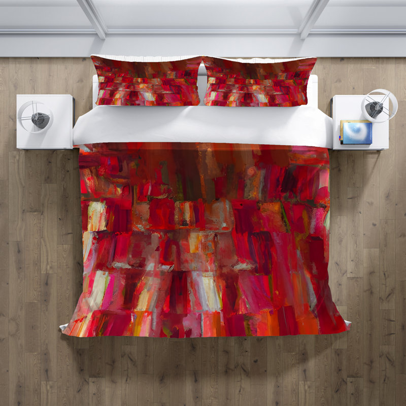 Polyester Abstract Duvet Cover, King Duvet Cover + 2 King Shams