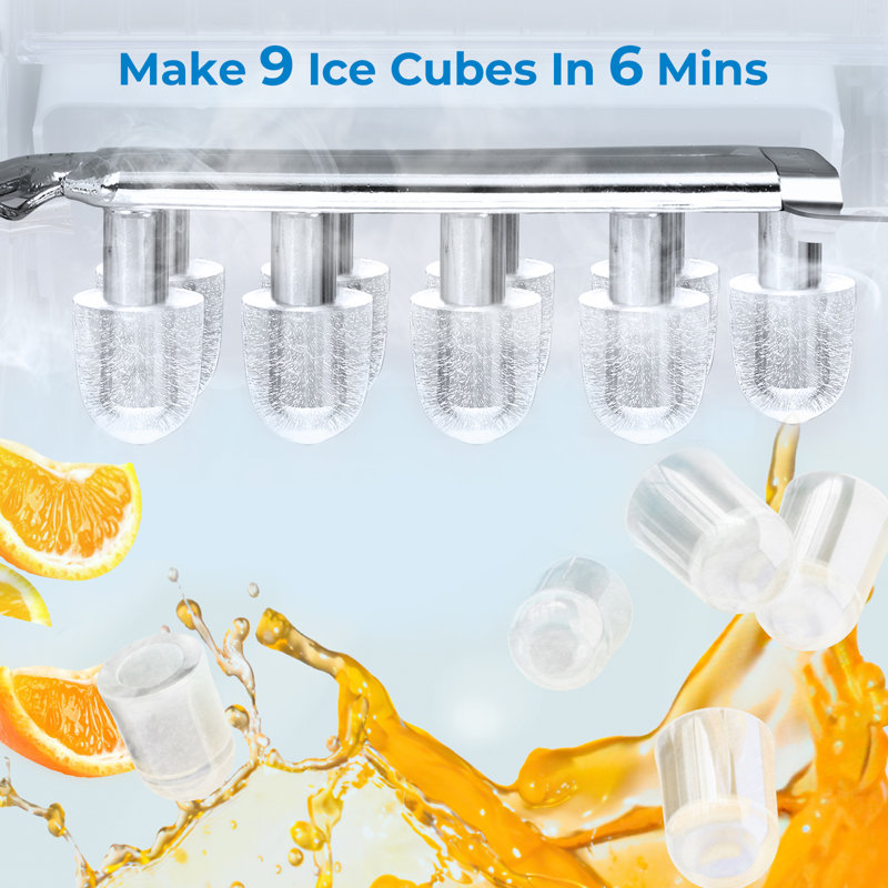 Havato Countertop Ice Maker Ice Machine With Handle,Self-Cleaning Ice Makers, 26Lbs/24H, 9 Ice Cubes Ready In 6 Mins For Home/Kitchen/Bar/Party/Camping