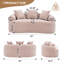 Causeuse courbée beige chaud: sans assemblage-818527507-818527508