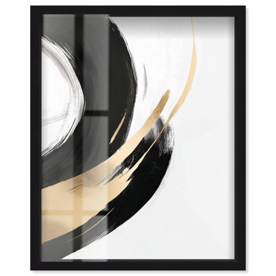 «Golden Swirl II Shadowbox», impression or noir par Art Remedy