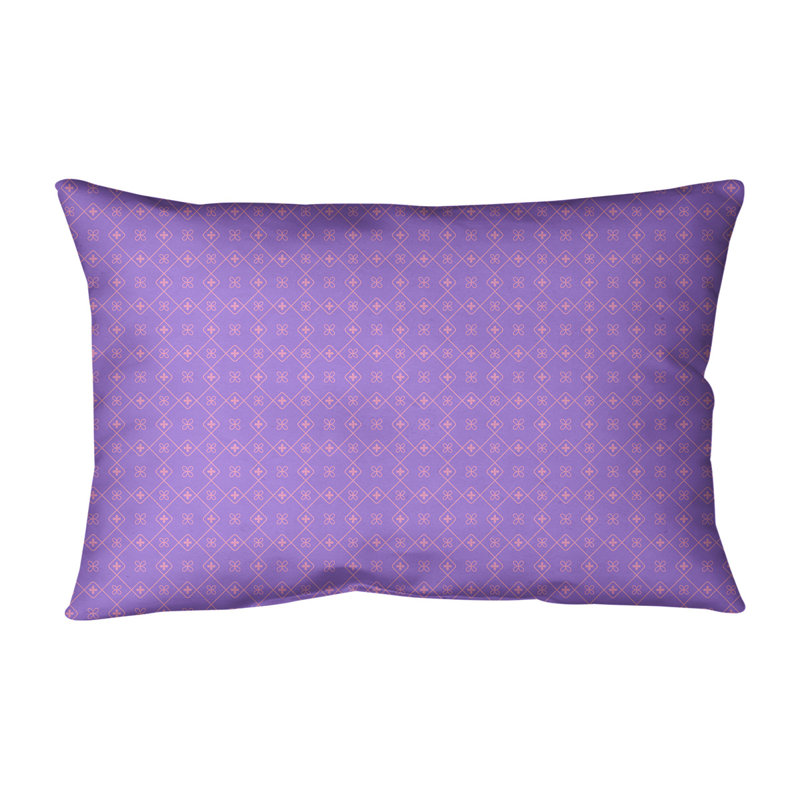 Coussin lombaire en coton Katelyn Elizabeth Doily, Pas de bourre, Mauve / rose / rose