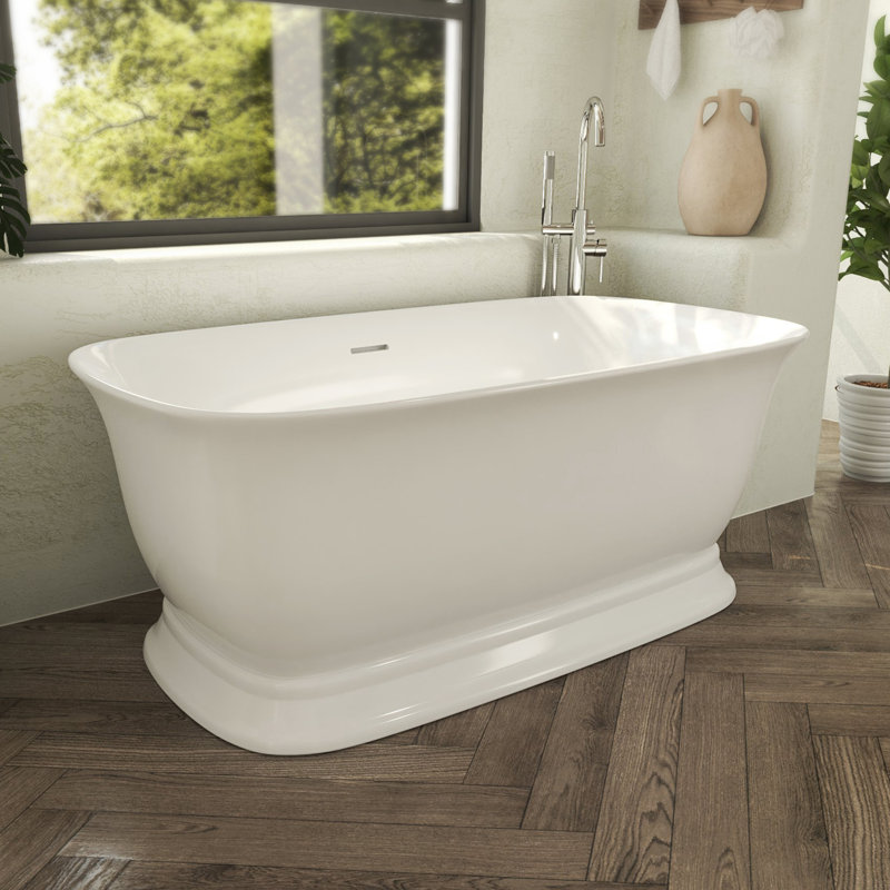 Ascend 59" White Acrylic Freestanding Double Slipper Bathtub