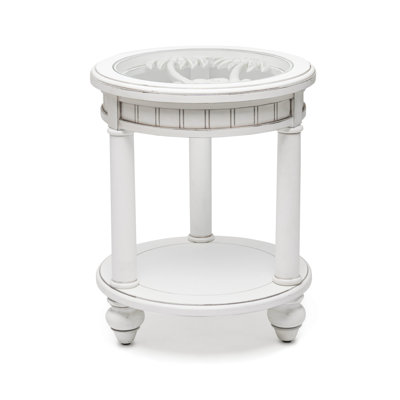Monaco - Round End Table - No Insert - Blanc Finish