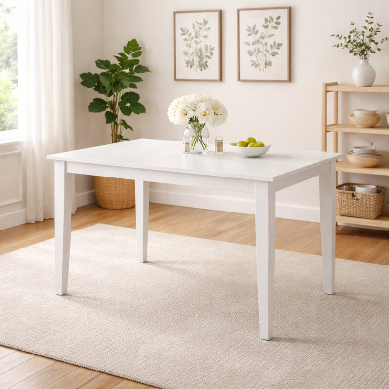 Table de salle à manger Phung, H 30 po x L 43,3 po x l 27,5 po, Blanc