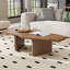 Table basse en bois de frêne noyer | Bois massif et bois aggloméré | Minimaliste moderne pour petits espaces