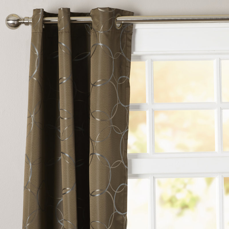 Chocolate Blackout Grommet Top Polyester Curtain Panel