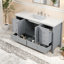 Meuble-lavabo moderne spacieux avec meuble-lavabo et lavabo, bois massif, gris-bleu