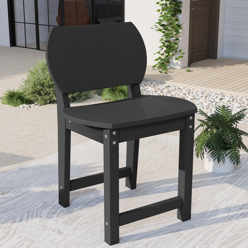 Patio Dining Set for Small Space Morden Dining Chairs Poly Chairs Indoor/outdoor  (Set of 2 ), Black