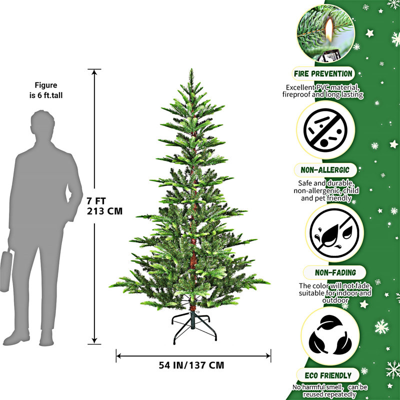 Arbre de Noël avec support en métal, 6'