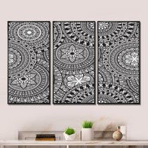 Mandala Wall Art/Aesthetic Wall Artwork Poster with Frame for Decorative  Wall/Modern Art Wall Decor Paintings for Living Room Bedroom, Set of 4  Paper Print - Acme Creations posters - Minimal Art, Abstract