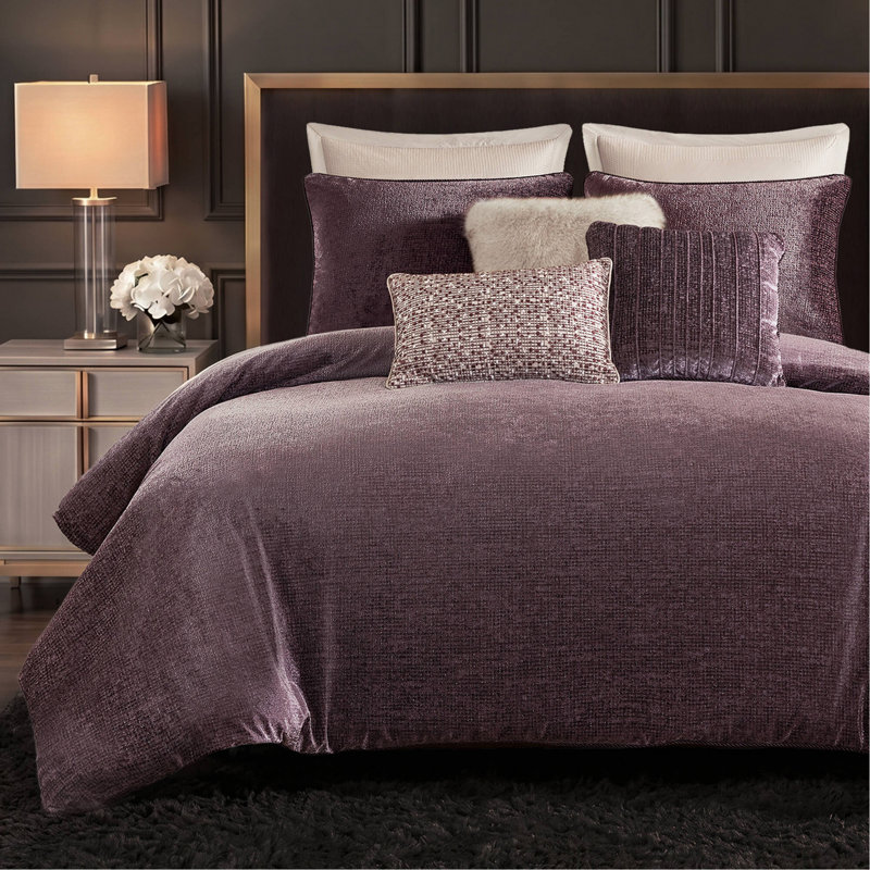 8-Piece Queen Comforter Set,Mauve