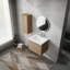 Meuble-lavabo mural moderne avec lavabo et armoire de rangement latérale Modern