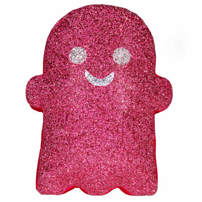 Sparkles Home Luminous Ghost Shaped Pillow | Rhinestones on Velvet | 13x17 in