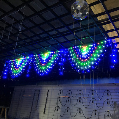 LED Peacock Net Lights Fishing Net Lights Christmas Decorative Lanter