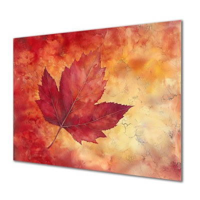 Autumn Sunset Maple Leaf II - Leaves Metal Print
