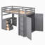 Lit mezzanine avec bureau et garde-robe-110922964