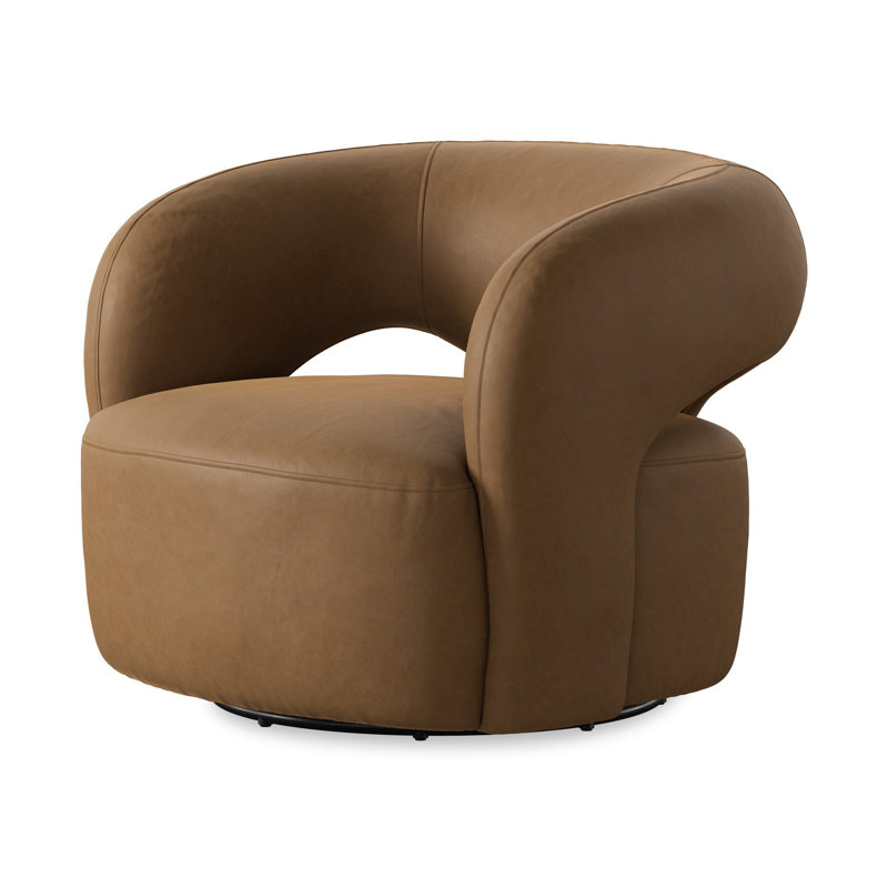 Chaise pivotante Novella - Monte Olive, Cuir fleur Maestro
