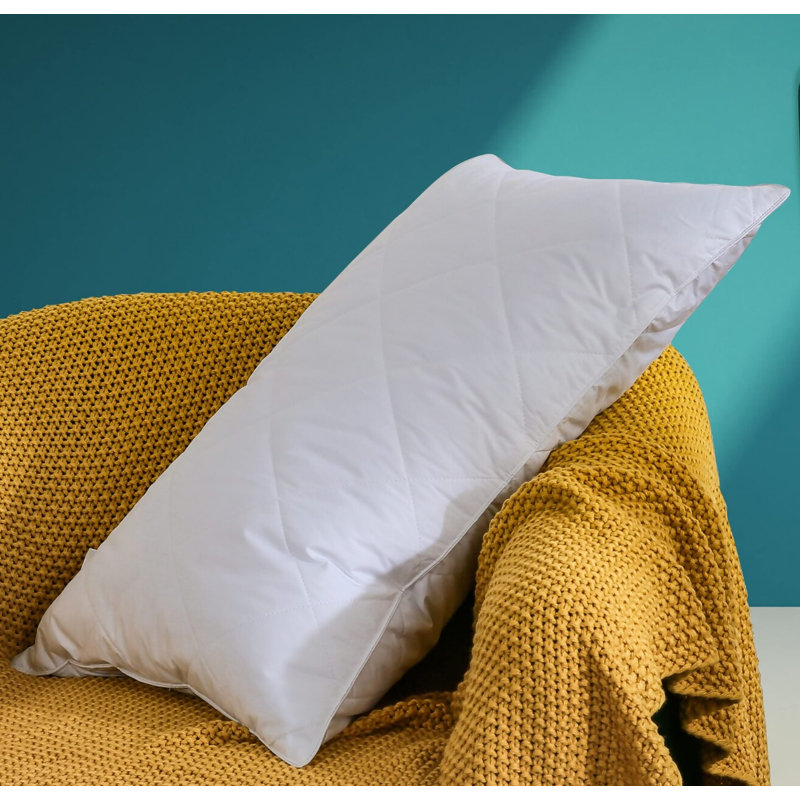 Luxury White Goose Down Pillows - Queen/Standard Size 2 Pack - 600 Thread Count Cotton - Medium Firm Support - Soft Surround Fill Polyester - White Solid
